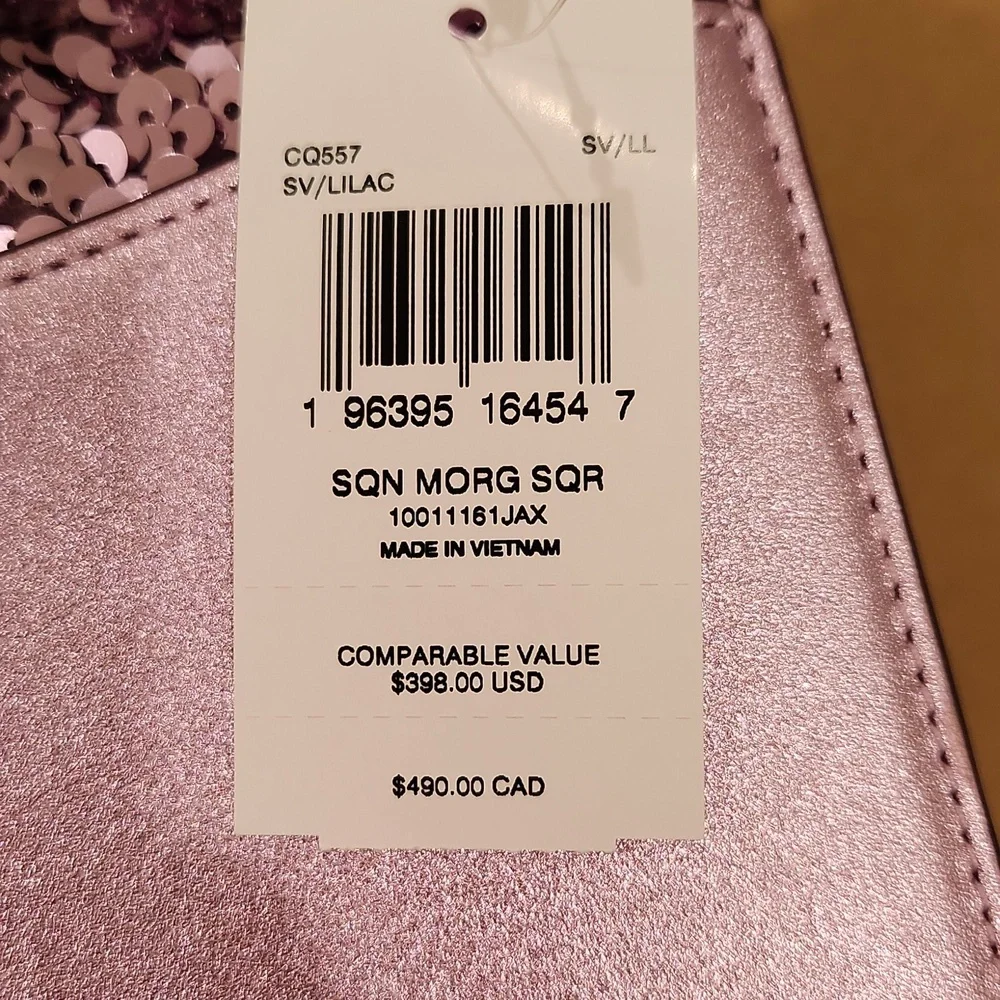 SOLD OUT NWT Coach Lilac Sequin Morgan Square Crossbody bag - Picture 12 of 16